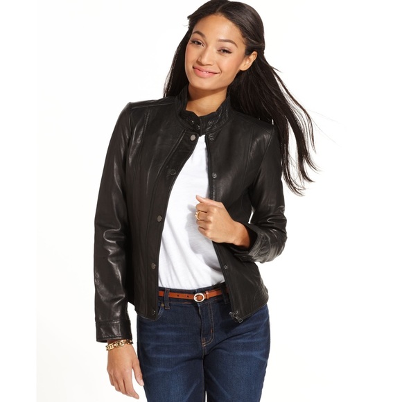 Tommy Hilfiger Genuine Leather Moto 